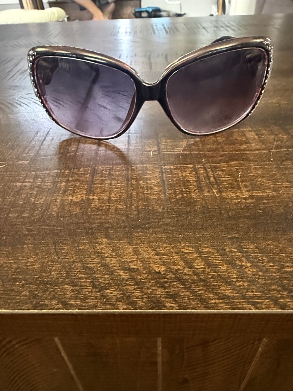 South Pole Women’s Oversized Purple Gradient Sunglasses with Embellished Temples
